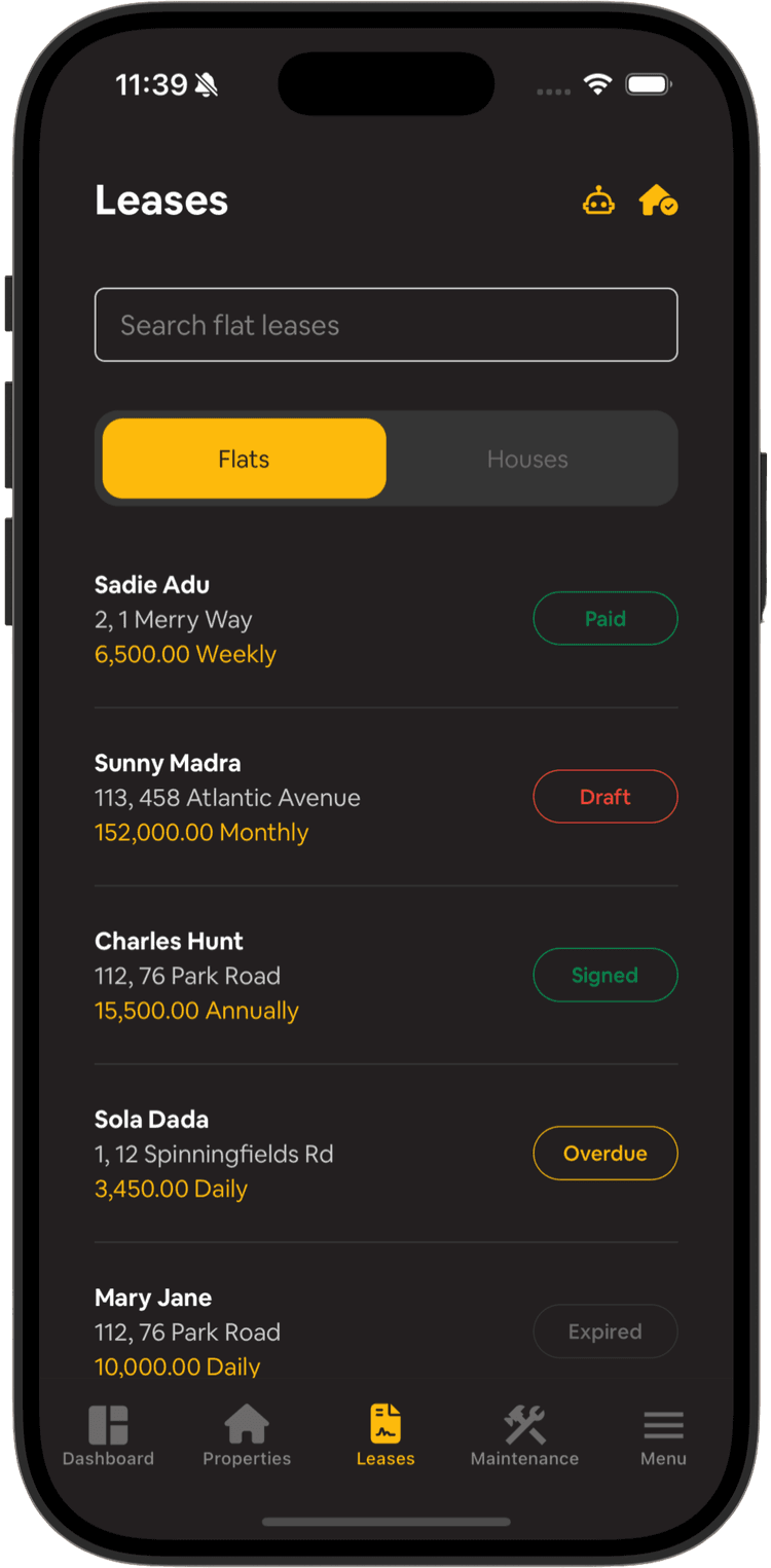 Estate Manager - Lease Lifecycle Tracking